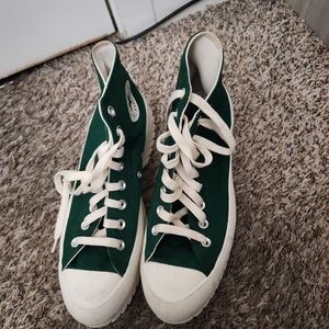 Converse White and Green High-Tops